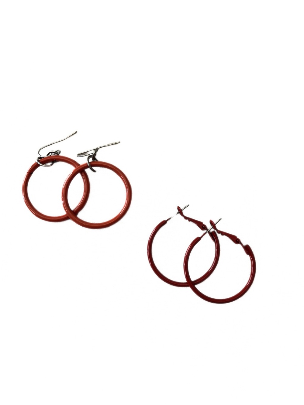 Vintage 70s Retro Disco Whimsical Hippie hoop earrings set